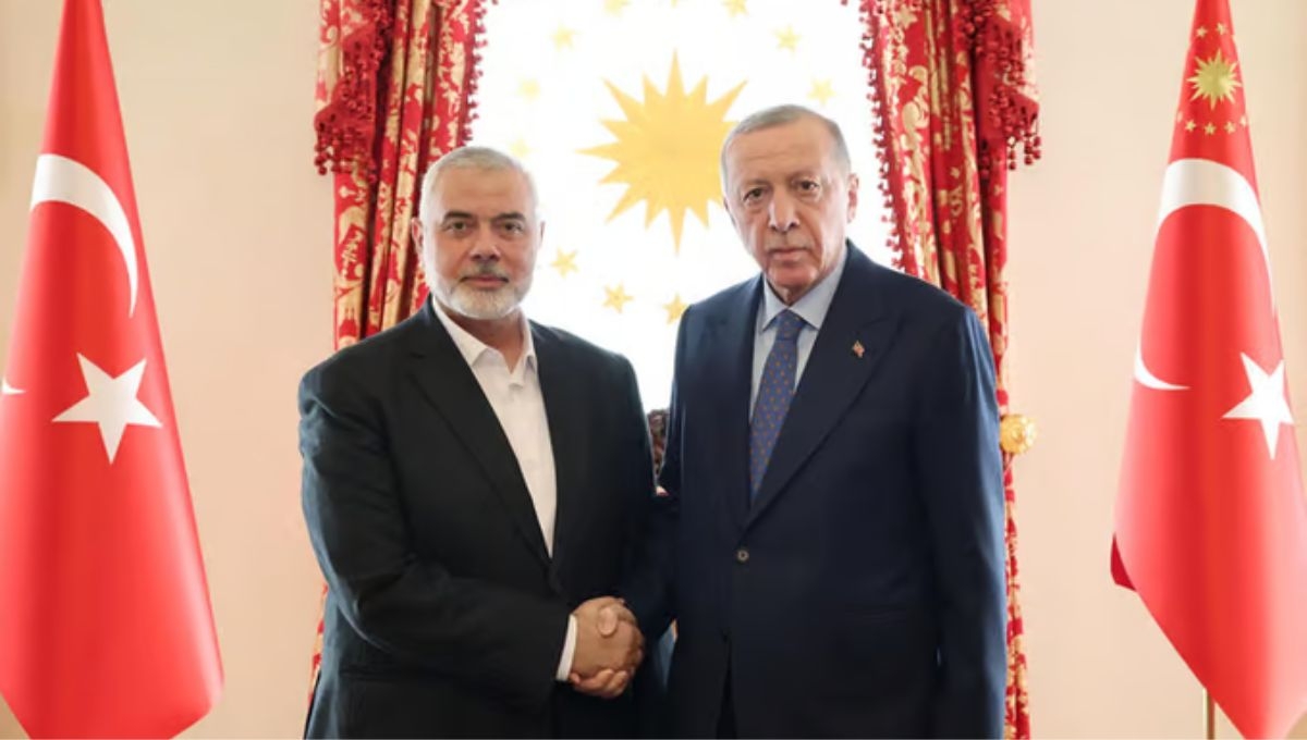 El presidente turco Recep Tayyip Erdogan se reunió en Estambul con la delegación de la organización yihadista Hamás que encabezó el jefe del Buró Político de Hamás, Ismail Haniyeh