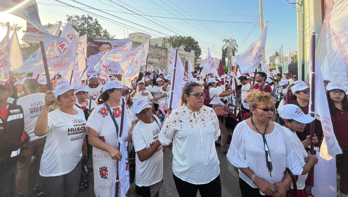 Marea guinda llega al debate a Gobernador de Yucatán para apoyar a Joaquín Díaz Mena: EN VIVO