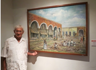 Manuel Lizama, el autor de murales en Palacio Municpal de Valladolid, Yucatán