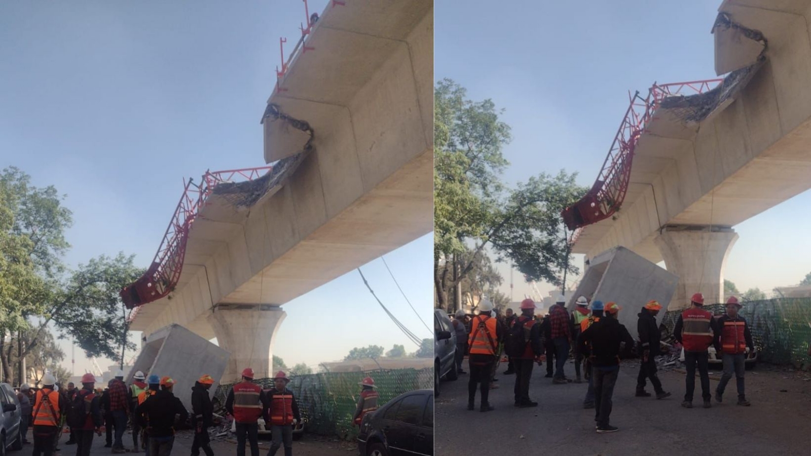 Reportan caída de una estructura del tren interurbano México-Toluca