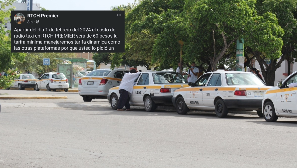 Aumentan tarifa del radio taxi en Chetumal, Quintana Roo