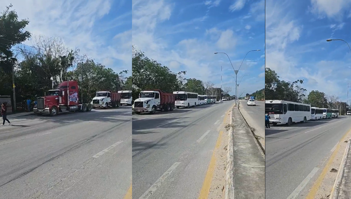 Choferes de Cancún se suman al paro nacional de transportistas