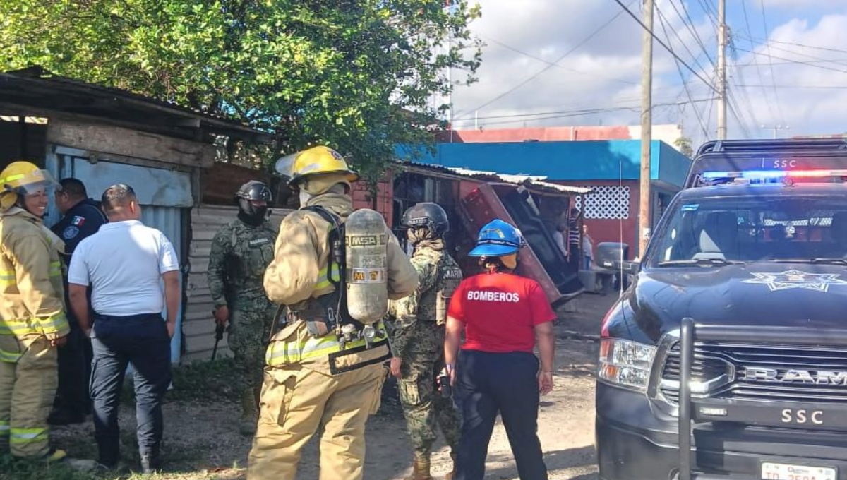 Mujer queda atrapada durante un incendio en Chetumal