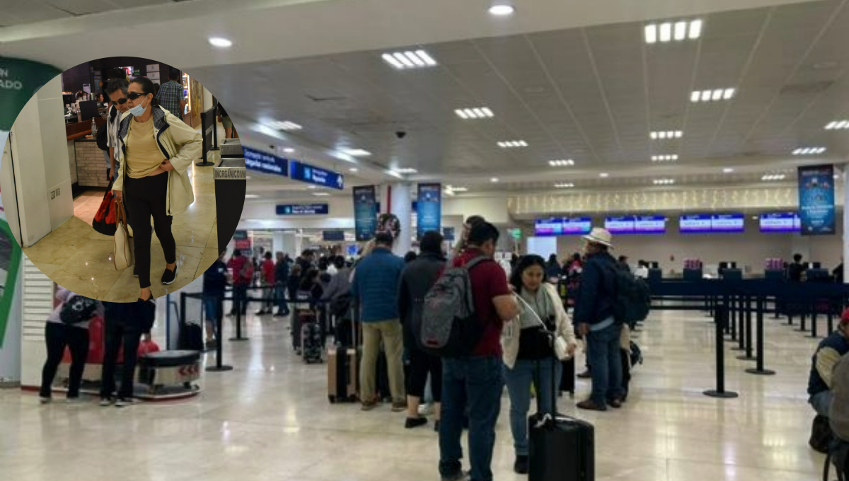 Fernando Chávez fue a la terminal aérea a despedir a su esposa y su hija, quienes partieron ayer rumbo a Colombia.