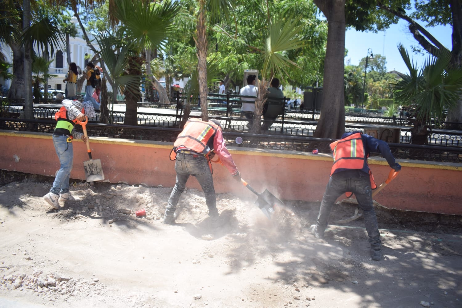 La Plaza Grande de Mérida se encuentra en remodelación, por lo que permanece cerrado el acceso