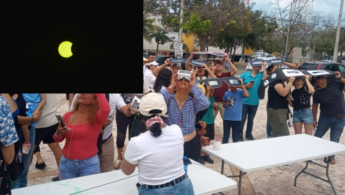 Así se vio el eclipse solar 2024 en el Planetario Ka' Yok en Cancún