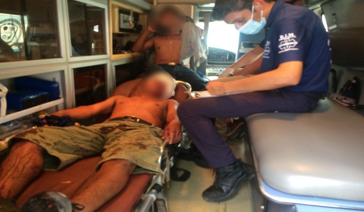 Los lesionados fueron trasladados al Hospital Pedro Jesús Kumate Rodríguez. Foto: Rafael García.