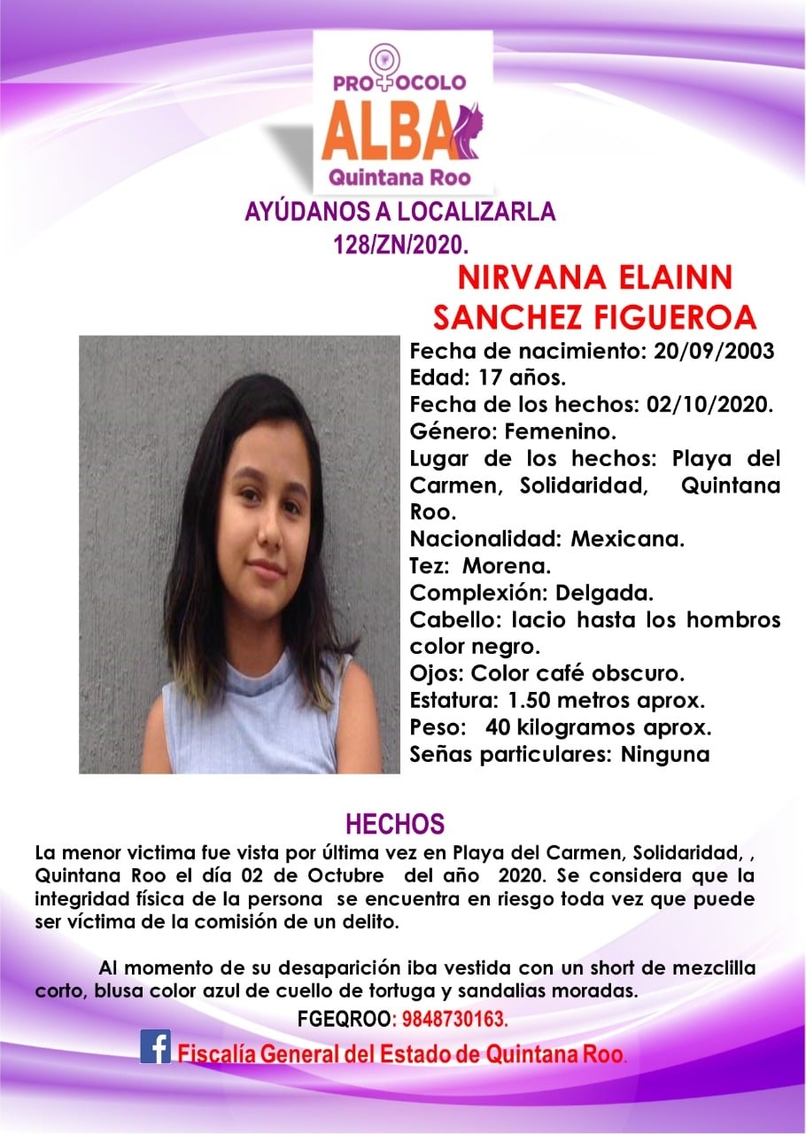 Desaparece adolescente de 17 años en Playa del Carmen