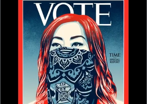 Revista Time cambia logotipo por palabra "vote"