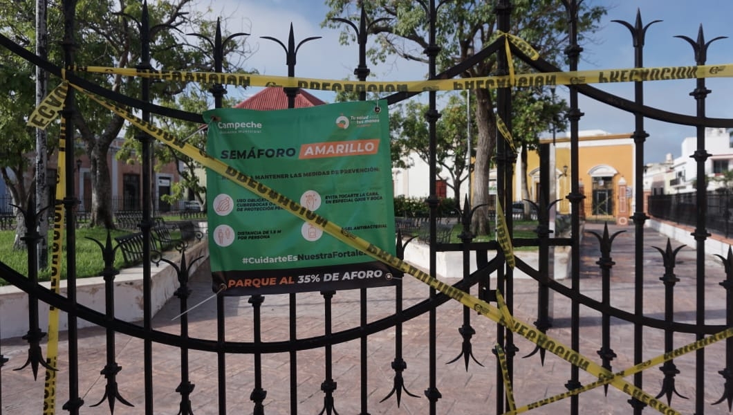 Pese a semáforo verde, cierran parque de Guadalupe en Campeche