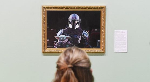 Prepárate para la fiebre de Star Wars: colocan retrato de Baby Yoda en museo inglés
