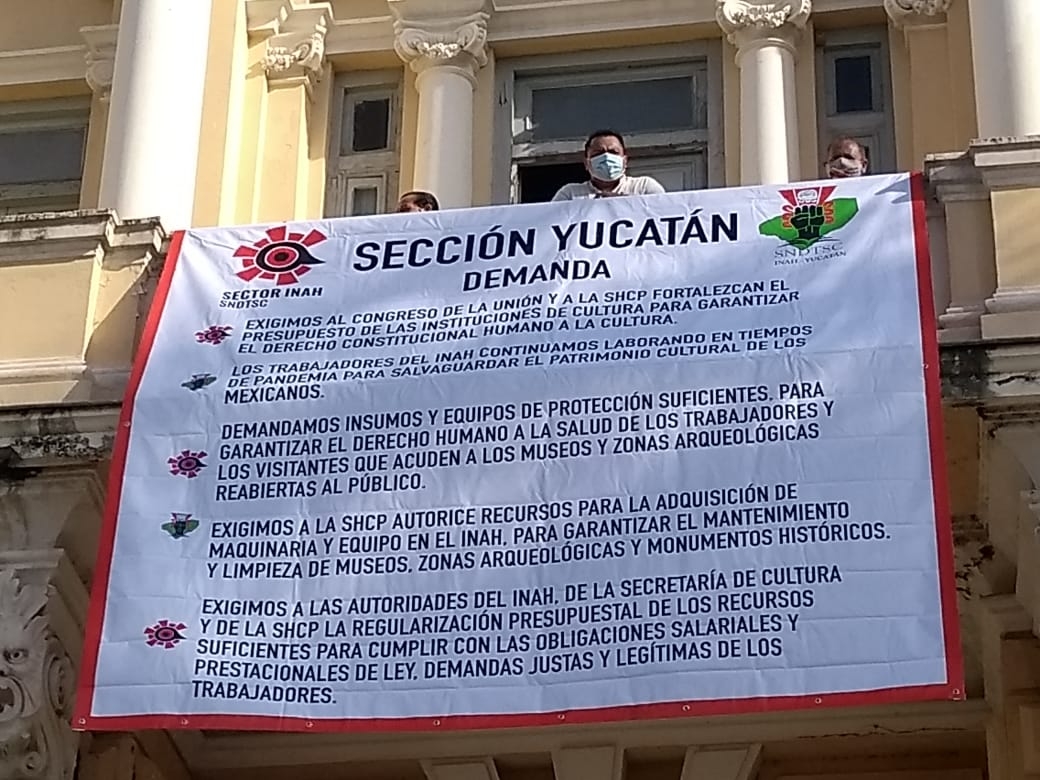 Trabajadores del INAH exigen más recursos en Yucatán