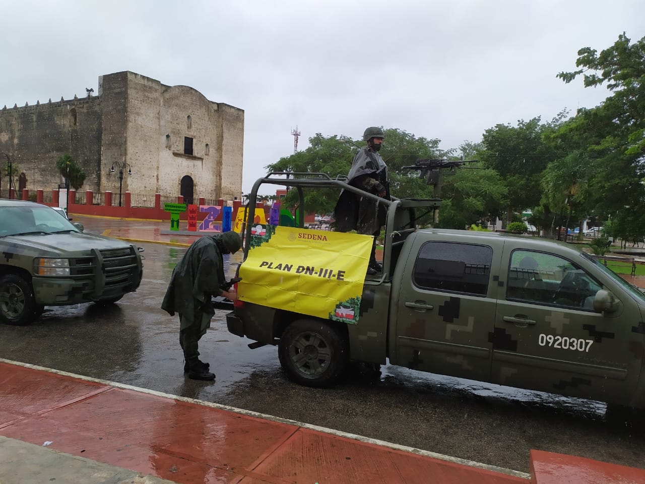 Ejército llega a Tizimín para apoyar ante Tormenta Gamma