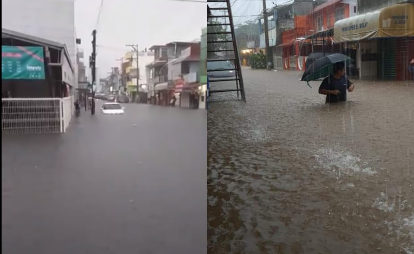 Calles, comercios, hospitales, son afectados por la inundación. Foto: Internet