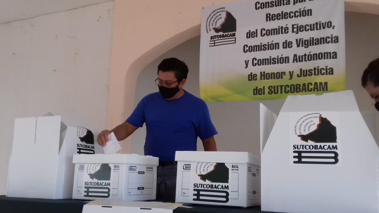 Sindicalizados del Colegio de Bachilleres realizan elecciones en Campeche