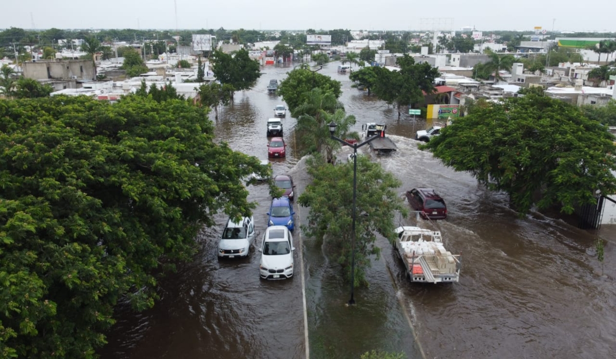Así se ve desde el aire la inundación en el Fraccionamiento Las Américas: FOTOS