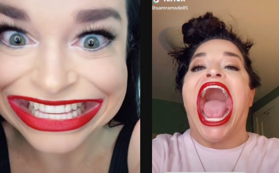 Mujer se vuelve viral en TikTok por su enorme boca (Videos)