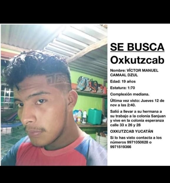 Se busca joven desaparecido en Oxkutzcab 