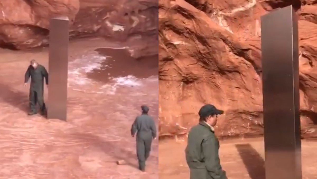 Encuentran extraño monolito de metal en medio del desierto de Utah (Video)