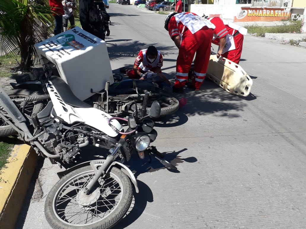 Accidente deja a tres motociclistas lesionados en Ciudad del Carmen
