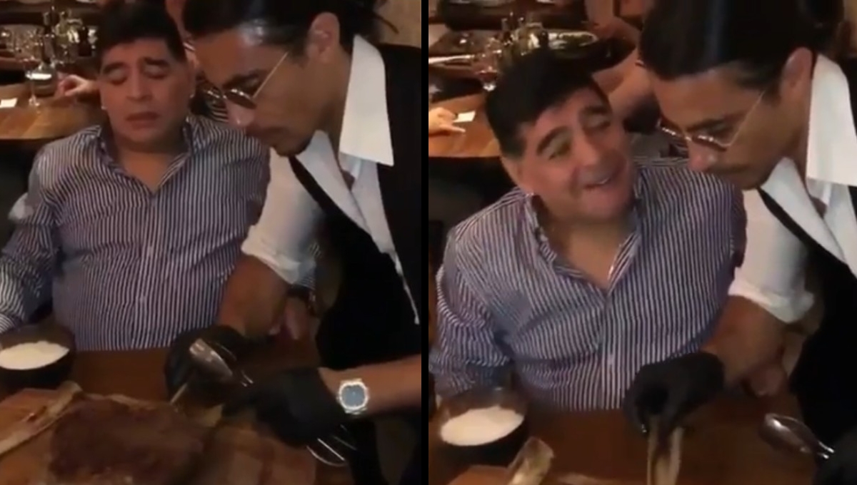 Salt Bae realiza homenaje a Maradona en uno de sus restaurantes (Video)