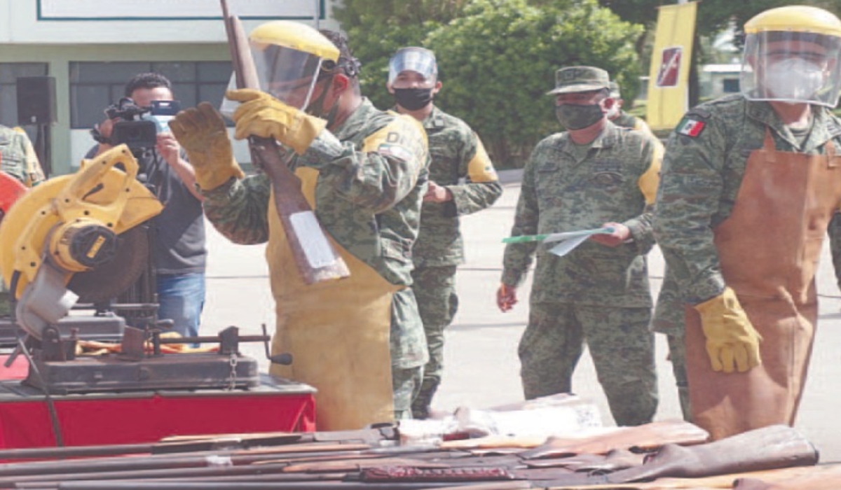 Sedena destruye más de 4 mil armas y municiones en Campeche