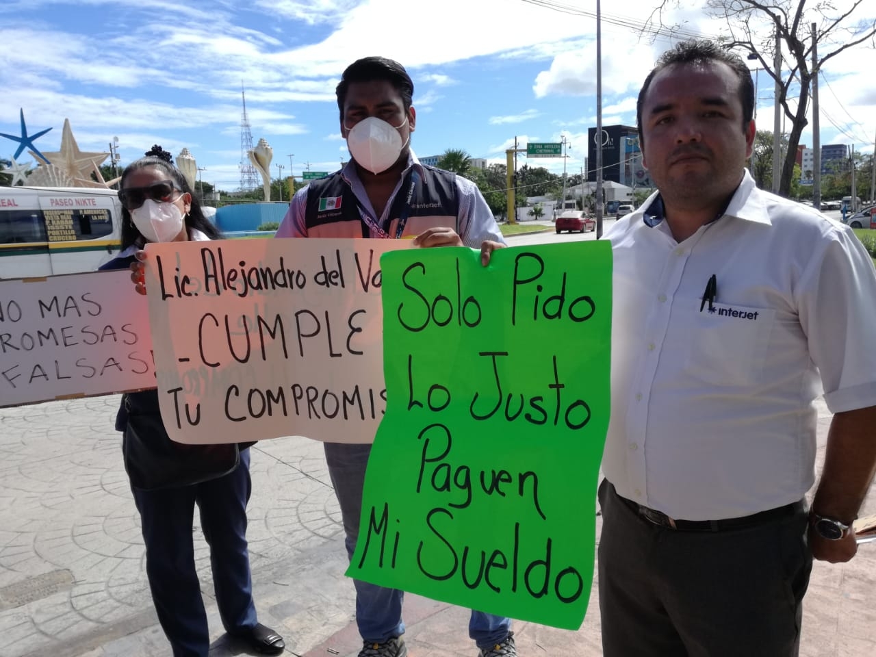 Trabajadores de Interjet protestan en Benito Juárez por falta de pagos