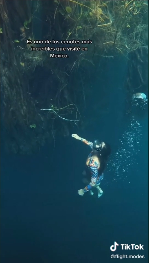 Joven de Costa Rica promociona cenote de Valladolid, Yucatán en Tiktok: VIDEO
