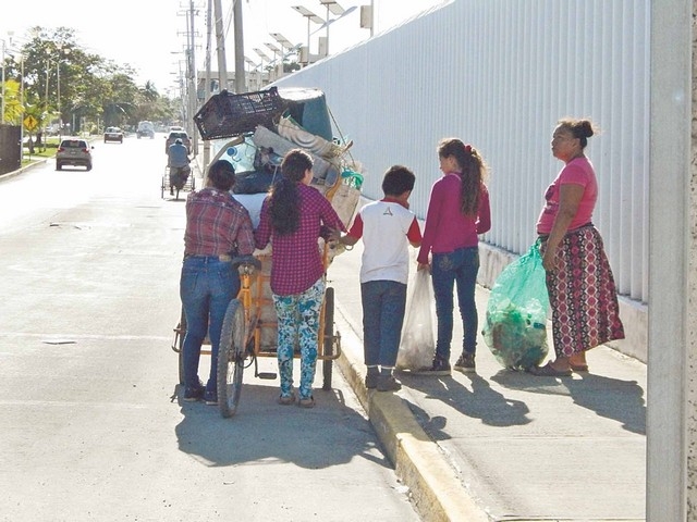 Familia recoge plástico en la calle para sobrevivir en Ciudad del Carmen