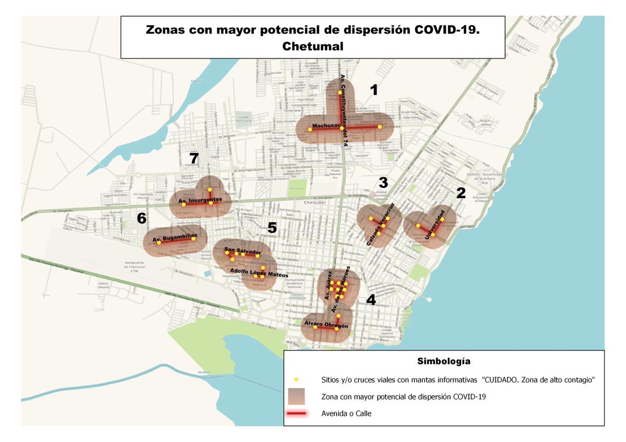 ¡Alerta! Estas son las zonas de Chetumal con mayor riesgo de contagio de COVID-19