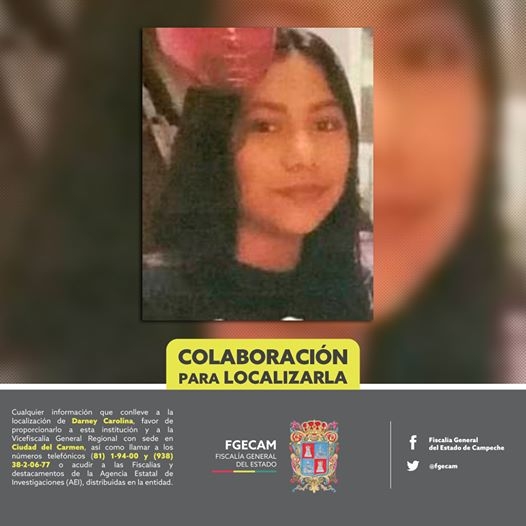 Piden ayuda para localizar a menor de 15 años desaparecida en Ciudad del Carmen