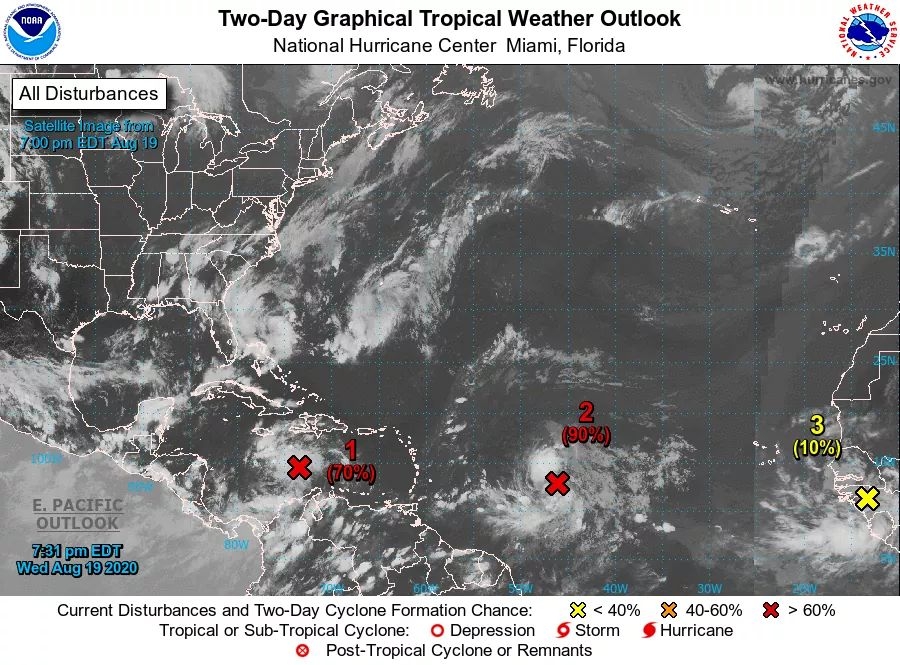 Sistema de baja presión con altas probabilidades de convertirse en huracán en el mar Caribe