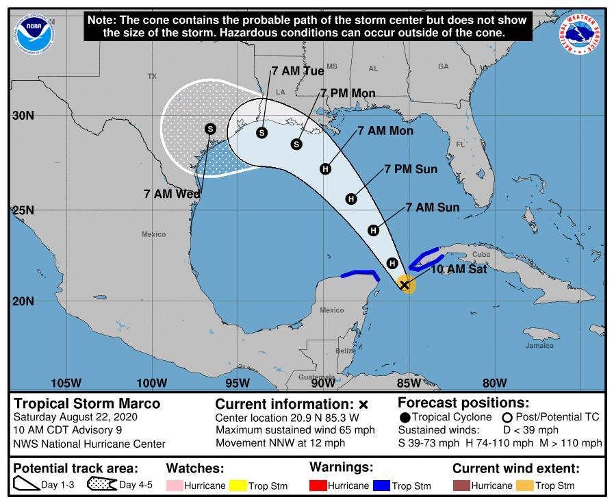 Tormenta Tropical Marco no impactaría la Península de Yucatán
