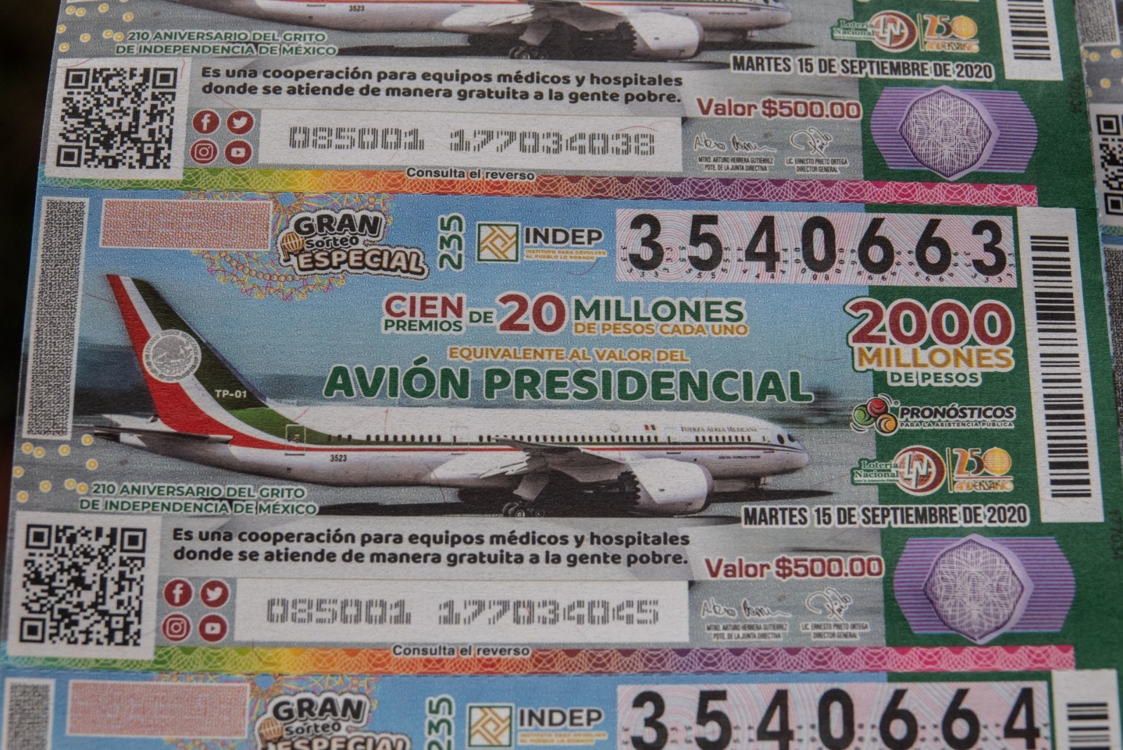 Dónde ver el sorteo de la Lotería Nacional del avión presidencial