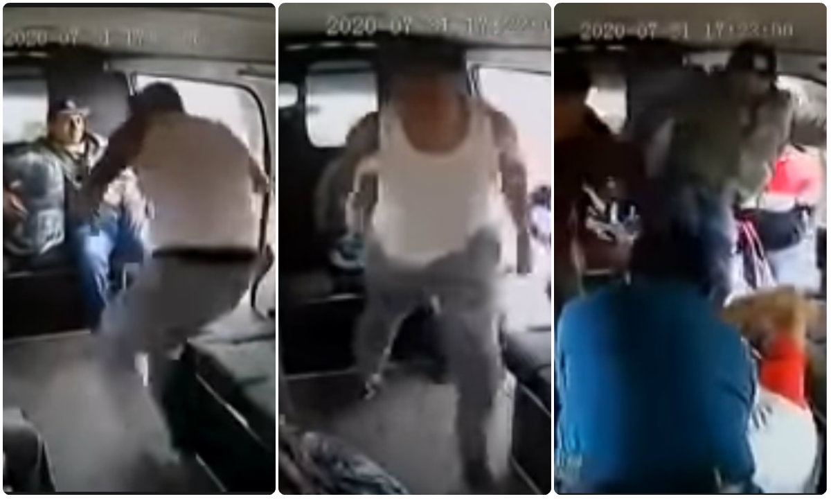 VIDEO: Identifican a ladrón golpeado en la combi de Texcoco; le componen canción