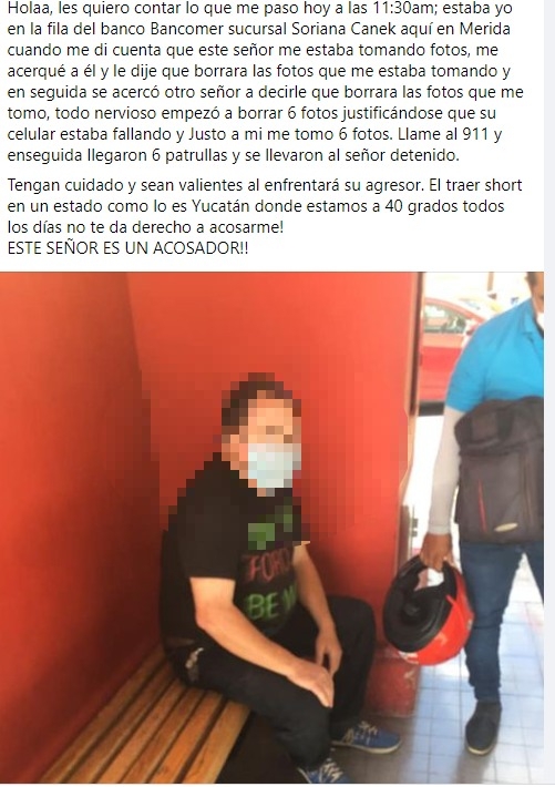 Detienen a hombre por acosar a joven en Mérida