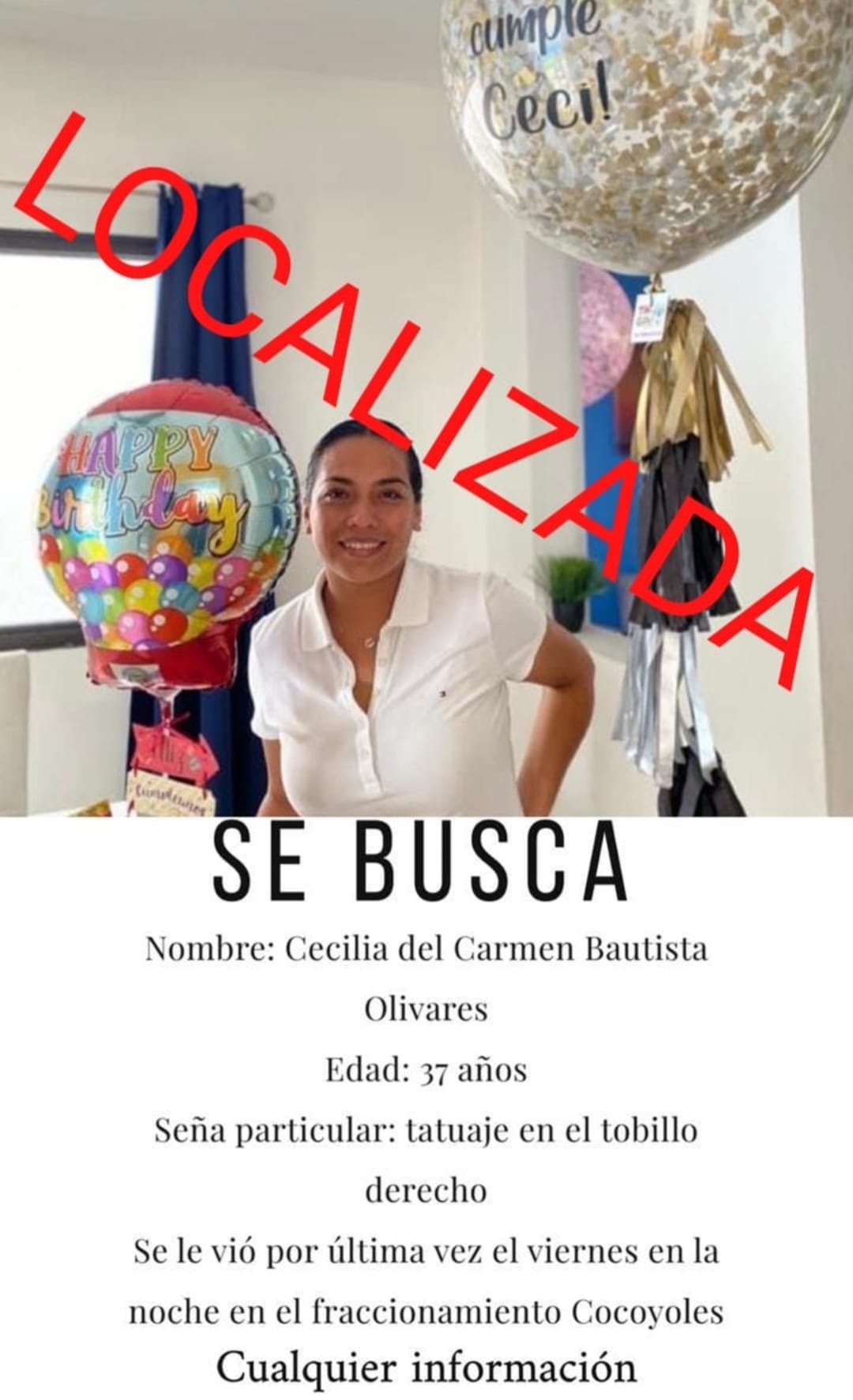 Localizan a Cecilia, sana y salva en Mérida; cuatro siguen desaparecidas