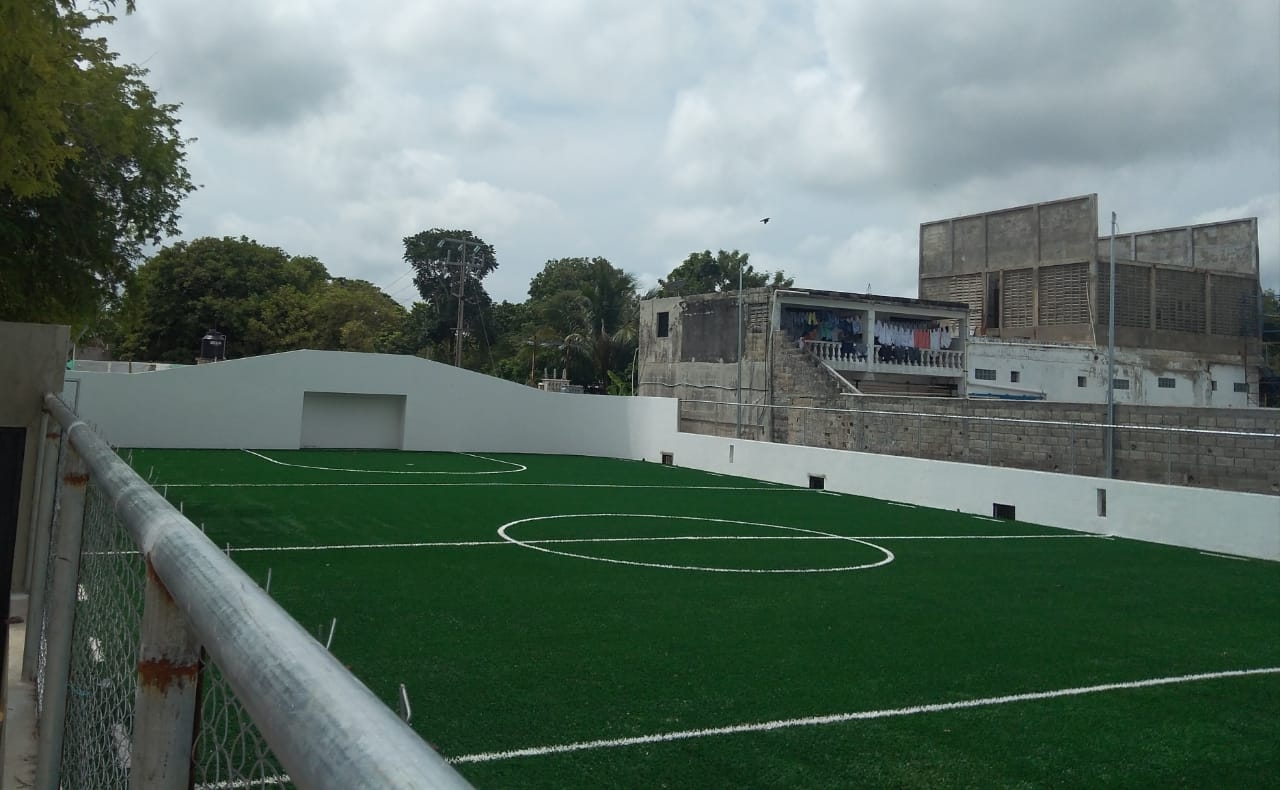 Cancha de fútbol rápido un no esta lista para usarse: Autoridades de Sabancuy, Campeche