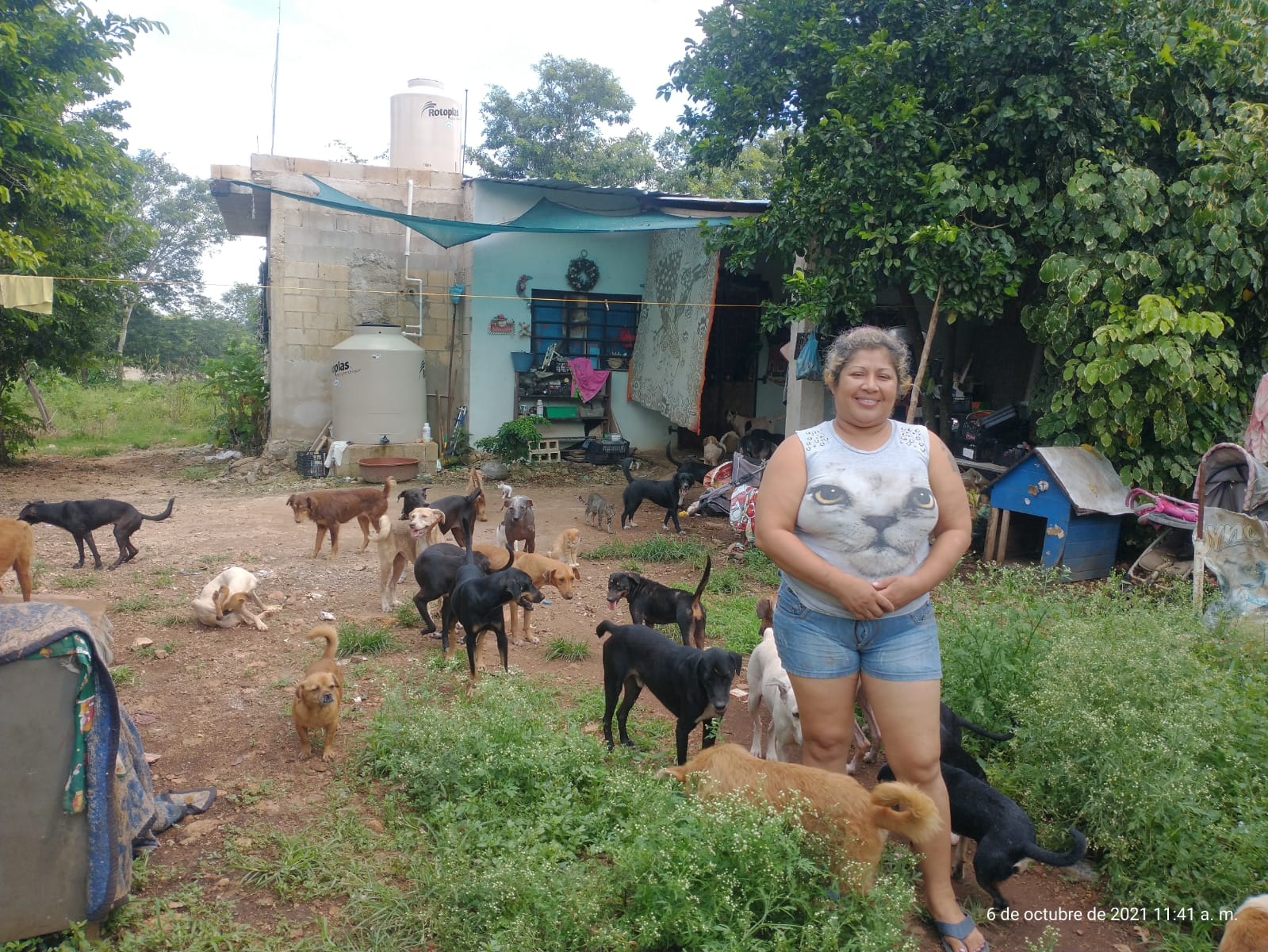Verónica, la mujer rescatistas de Ticul que se enfrenta al reto de alimentar a los animales