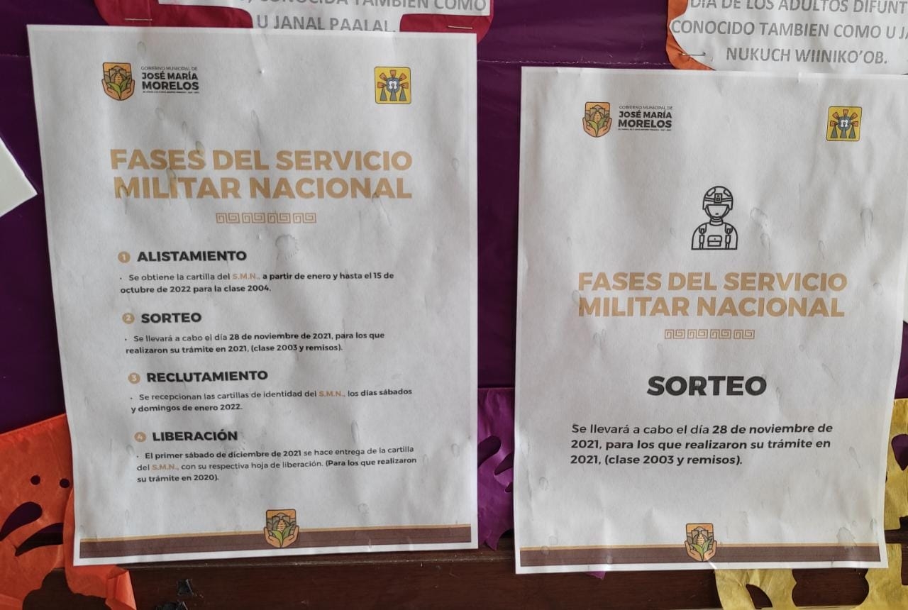 Anuncian fecha para sorteo del Servicio Nacional Militar en José María Morelos