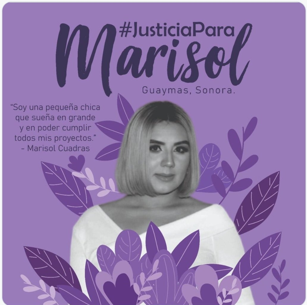 Marisol Cuadras, feminista asesinada en Guaymas, era hija de un integrante de la Marina