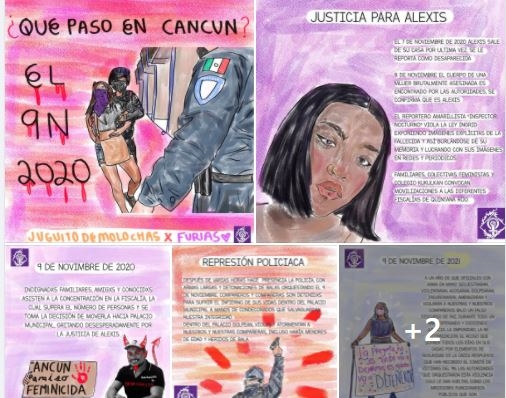 Feministas explican con dibujos lo ocurrido el 9N 2020: FOTOS