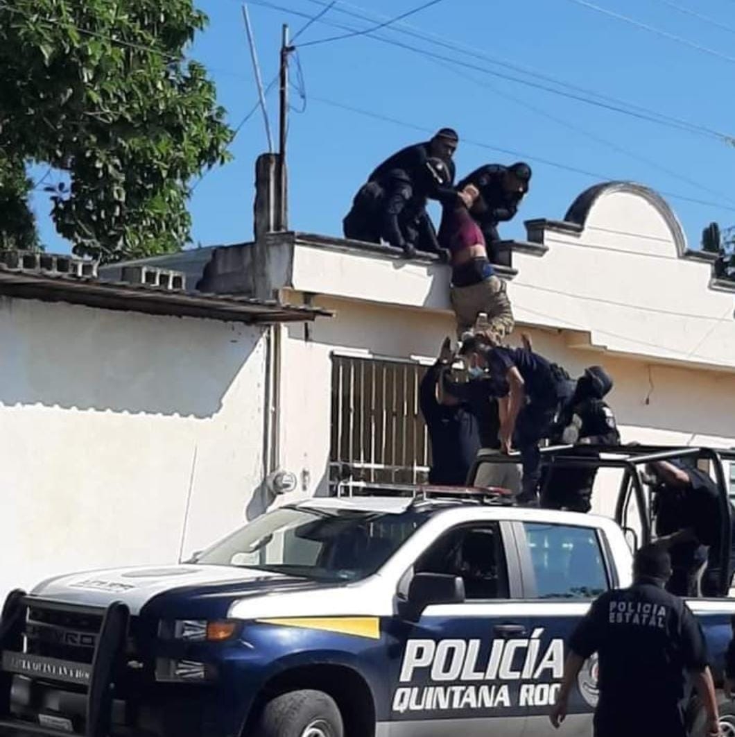 Detienen a ladrón en el techo de una vivienda en avenida Bugambilias de Chetumal
