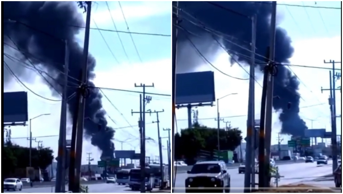 Se registra fuerte incendio en una pensión de autobuses en Nuevo León: VIDEO