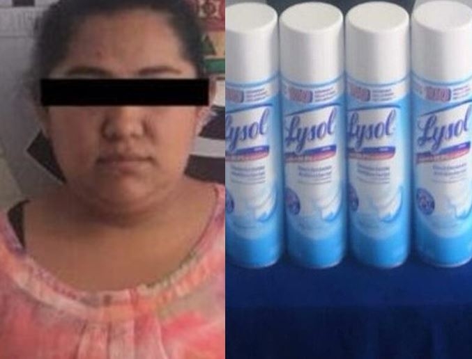 Mujer intenta robar latas de aerosol para desinfectar en un supermercado de Cancún