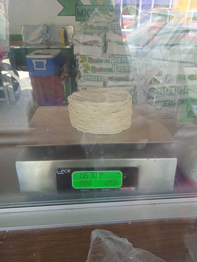 En algunas zonas el precio de la tortilla está entre lo 18 a lo 22 pesos, indicó la Profeco