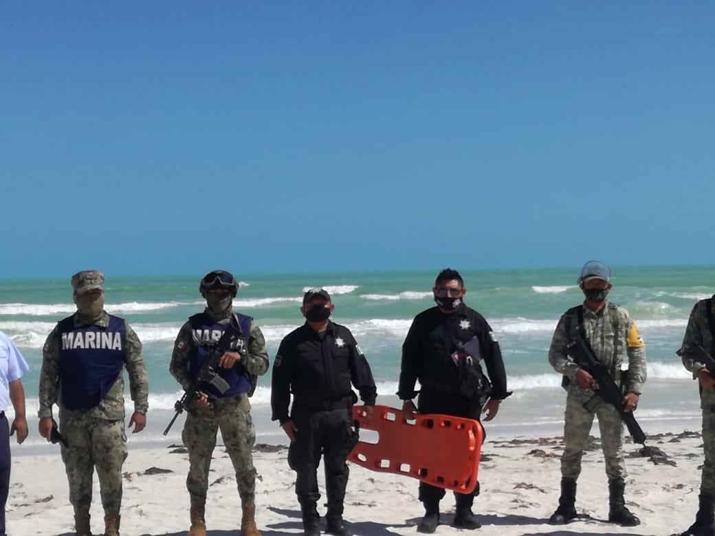 Realizan simulacro de tsunami en El Cuyo, Yucatán