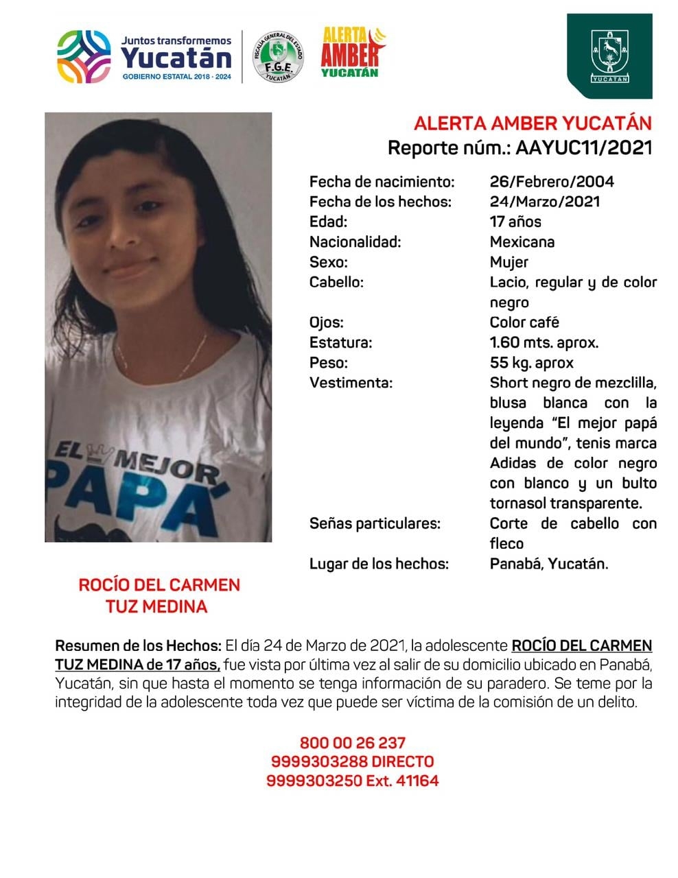 Desaparece una joven de 17 años en Yucatán; activan Alerta Amber