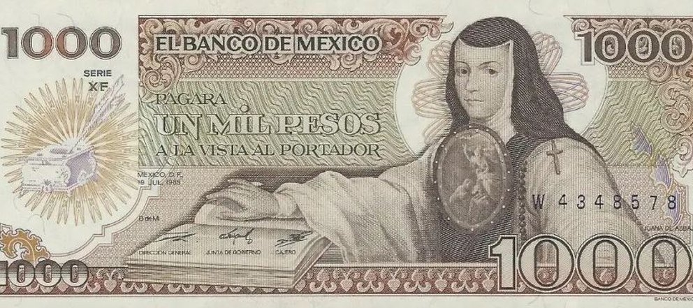 Checa cuánto podrías vender este billete de mil pesos de Sor Juana Inés de la Cruz