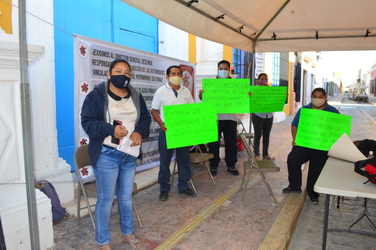 Cierran oficinas del INAH en Campeche, exigen mejores condiciones laborales